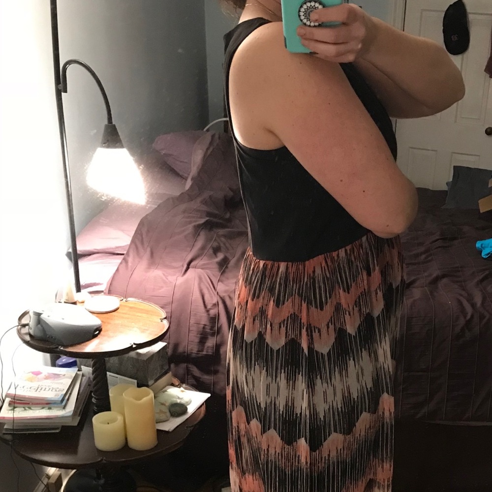 Black and Pink Maxi Dress Excellent Condition!